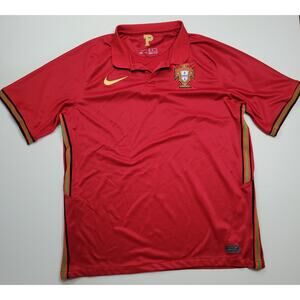 Nike Portugal 2020 Stadium Home Soccer Football Jersey Polo Red Men's Size XL
